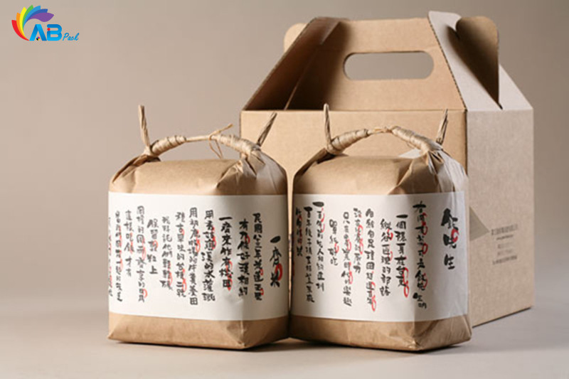 thiết kế Bao bì gạo giấy Kraft thân thiện với môi trường