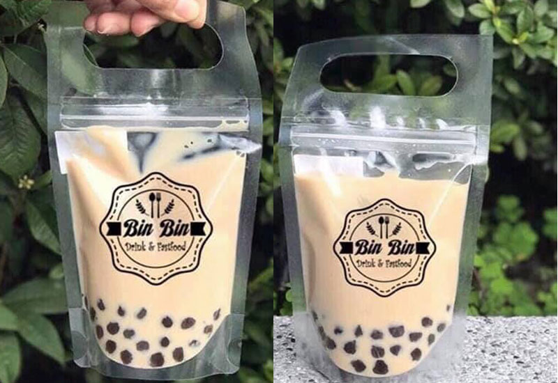 In túi giấy đựng trà sữa
