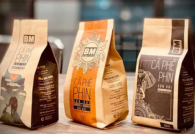 Bao bì giấy cà phê